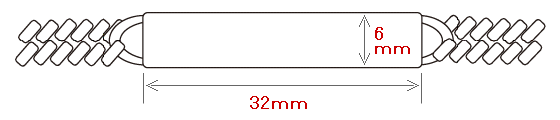 ブレスレットの刻印プレートサイズ(32×6mm)